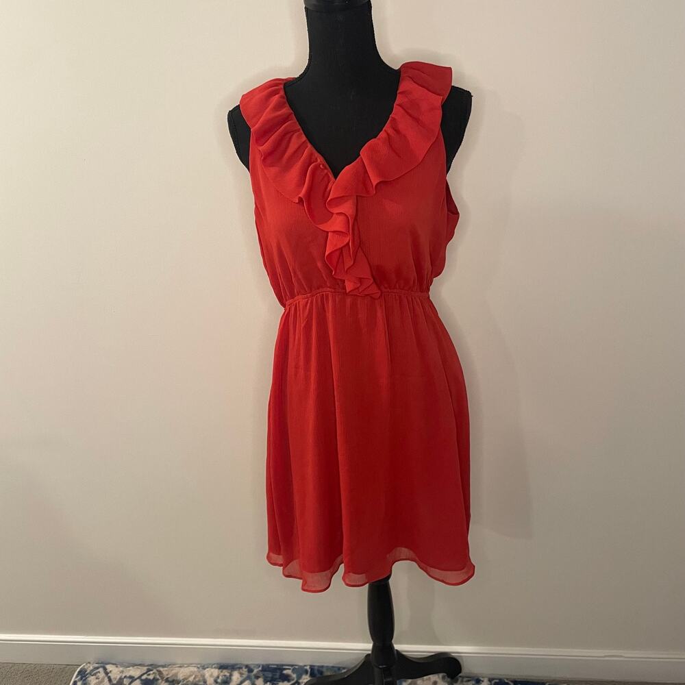 Old Navy Red Ruffle Maxi Dress